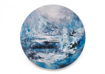 Magnetic North, 2019, acrylic on canvas, 2019, 80 inch diameter