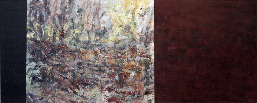Earth, Ash, 1998, acrylic/canvas, 69"x166"