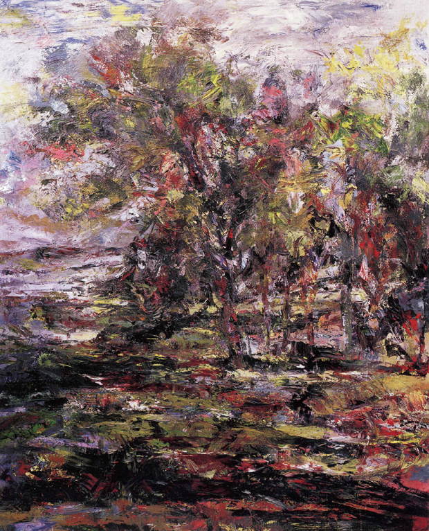 Broken Ground, Line of Trees, 2003, acrylic on canvas, 74"x60"