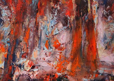 Through Fire, 2016, acrylic/canvas, 56 x 60 ins (142 x 153 cm)