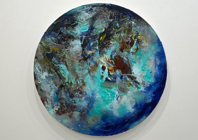 Clock, 2017, acrylic/canvas, 48 dia. ins (122 cm)