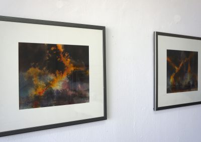 Thunderstorm (series of 5), watercolour/paper, 12 x 15 ins each (30.5 x 38 cm), 1995