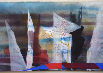 Sail series, collage, 13 x 24 ins (33 x 61 cm), 2001