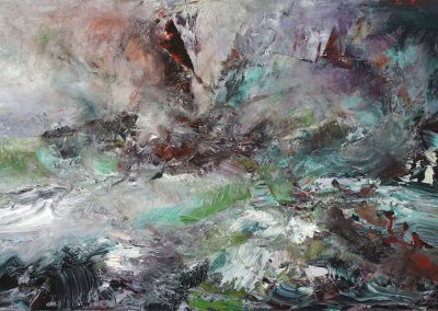 Danger Waters #2, 2018, acrylic on canvas, 30 x 72 inches
