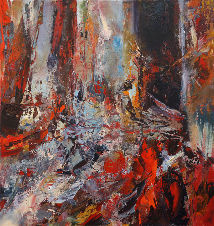 Fire Sight #2, acrylic on canvas, 2013, 152.4 x 144.78 cm (60 x 57 inches)